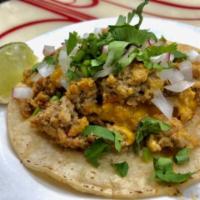 20. Tex Turkey Taco with Cheddar · Served with fresh cilantro, onion, lime and radish. 