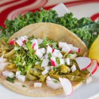 22. Cactus Taco · Served with fresh cilantro, onion, lime and radish. 