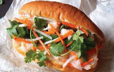 Shrimp Banh Mi Sandwich · A Vietnamese sandwich served on a baguette. 