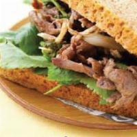 Beef Korean Food Sandwich · Inspired from popular Korean dish bulgogi which is marinated beef with special soy sauce bas...
