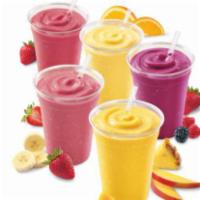Fruit Smoothies · No artificial flavoring, no fruit subs. All fruits with choice of milks, tea or juice (recom...