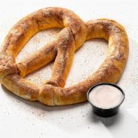 The Big Pretzel · Huge scratch-made pretzel, kosher salt, fat tire beer cheese, Bavarian mustard, honey mustard.