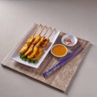 2. Chicken Satay · Four pieces. Grilled skewers of chicken, marinated in spices and served with homemade peanut...