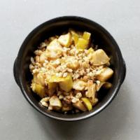 Apple Crumble · Brown sugar and vanilla baked apples with cashew crumble. Gluten Free. Vegan.