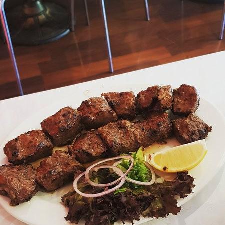 6. Boti Kabab · Cubes of lamb marinated with chef special spices and grill in clay oven.