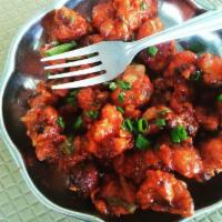 16. Eight Pieces Gobi Munchurian · Com starch, rice flour and spices.