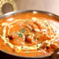45. Chicken Makhani Curry · A.K.A. buter chicken slices of barbecued chicken cooked in a house special makhani sauce.