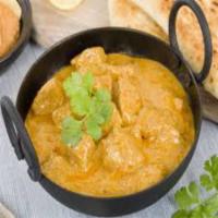 47. Chicken Korma Curry · Cooked with fruit cocktails in a rich almond creamy sauce.