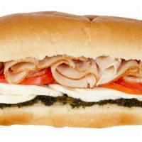 Turkey Delight Sandwich · Turkey, tomato, fresh mozzarella, fresh basil olive oil.