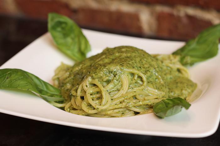 Pesto Pasta · Sauteed in a garlic, fresh basil, extra virgin olive oil and a touch of cream. Served with your choice of pasta. 
