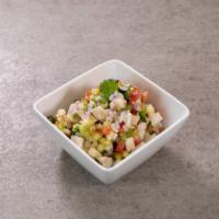 Jalapeño Ceviche · Small pieces of fresh fish filet cooked in lime juice with diced tomato, onions and cilantro...