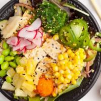 Veggie Bowl · Includes base, tofu, sauce, toppings.