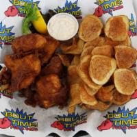 Fish & Chips Basket · A generous portion of Samuel Adams® beer battered cod fillets, deep fried to a golden brown....