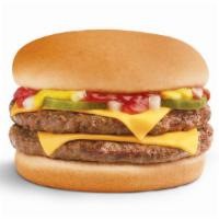 Double Cheese Burger · Two juicy 100% USDA all-beef hamburger patties grilled to perfection, topped with two slices...
