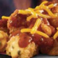 Chili Cheese Jalapeno Poppers · Our jalapeno poppers topped with our world-famous chili and cheddar cheese.