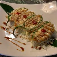 Jalapeno Bomb · Jalapeno filled with cream cheese and spicy tuna. Spicy.