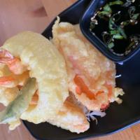 Shrimp and Vegetable Tempura · 8 pieces. Combination of battered and fried vegetables and shrimps.