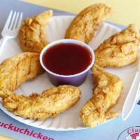 6 Pcs Chicken Tender (1 dip) · Fresh white meat chicken strips served with our honey mustard or BBQ dipping sauce