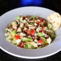 Cobb Salad · Chicken breast, avocado, blue cheese, bacon, tomato and lettuce.