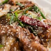 Mongolian Beef Dinner · Comes with brown sauce and vegetables. Hot and spicy.
