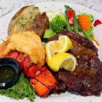 Surf & Turf  · Chargrilled ribeye seasoned and cooked to temperature, lobster tail cooked fried or grilled,...