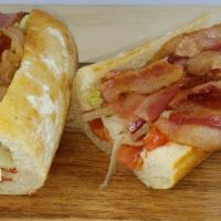 BLT  · This classic of thick-sliced bacon, lettuce and tomato, is prepared with mayonnaise unless o...