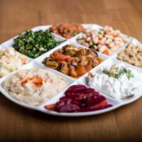 Mixed Appetizers · A rich combination of appetizers, does not include lebne or haydari, tabule, or spicy ezme 