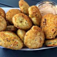 Fried Pickle Chips · Served with chipotle aioli for dipping