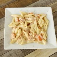 Penne Spicy Antonio · Sauteed with fresh garlic, parsley, diced tomatoes in a spicy creamy alfredo sauce. Includes...
