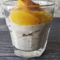 almond coconut mousse (no sugar added-pumpkin spice) · seasonal fruit mousse made from coconut, almond & dates. no added sugar 
(topping color may...