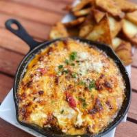 Pimento Cheese Dip · fried naan bread