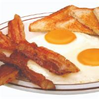 Eye-Opener Breakfast · 2 eggs and your choice of meat.