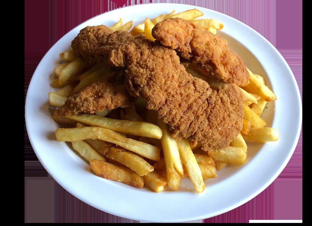 Chicken Tenders · Served with fries.
