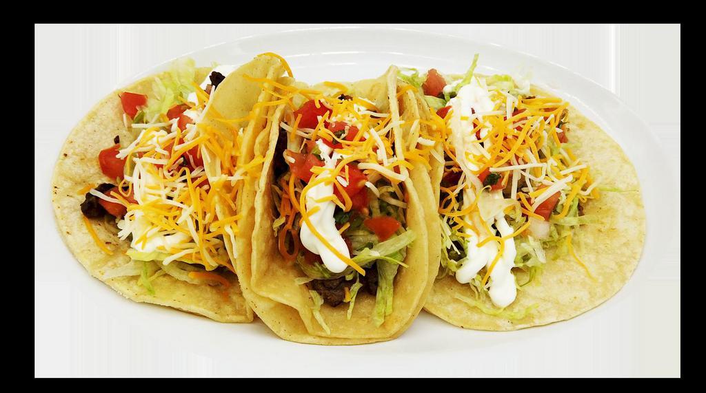 Flat Grilled Chicken Taco Supreme · Served with sour cream, lettuce, pico de gallo and cheese.