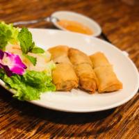 Vietnamese Spring Rolls · Pork, shrimp, glass noodles, and vegetables.