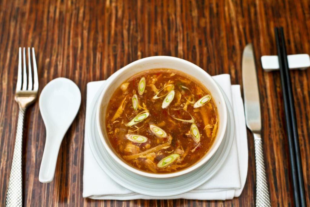 Hot and Sour Soup · Tofu, bamboo shoots, egg, and wood ear mushrooms.