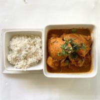 Pollo Guisado · Latin-style chicken stew cooked slowly in sofrito sauce, yellow peppers, potato and garlic. ...