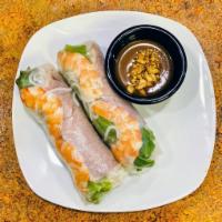 A1. Shrimp and Pork Spring Rolls · 2 pieces. Noodles, lettuce beansprouts, and cucumbers wrapped in rice paper. Served with hom...