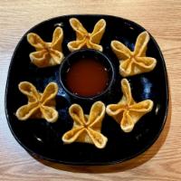 A4. Crab Cheese Wontons · 6 pieces. Cream cheese, imitation crab, chopped green onions. Served with homemade sweet and...
