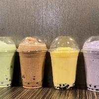 Boba Smoothie · Many varieties of smoothie flavor to choose from! Topped with chewy tapioca pearls at the bo...