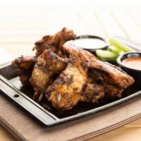 Daddy's Wings · Full pound of Breaded wings tossed with Buffalo or BBQ sauce served with ranch or blue chees...