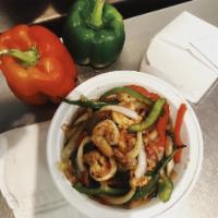 Sweet Basil · Bell peppers, onions, garlic chili and sweet Thai basil. Your choice of protein. Hot and spi...