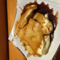 Homemade Pudding · Homemade pudding with molasses syrup.