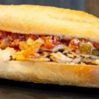 Grilled Chicken Parm Sub · Chicken Parm the Cap's way. Grilled chicken with onions, mushrooms, sweet peppers, provolone...