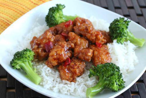 General Tao Chicken · Deep-fried with sweet and spicy sauce.