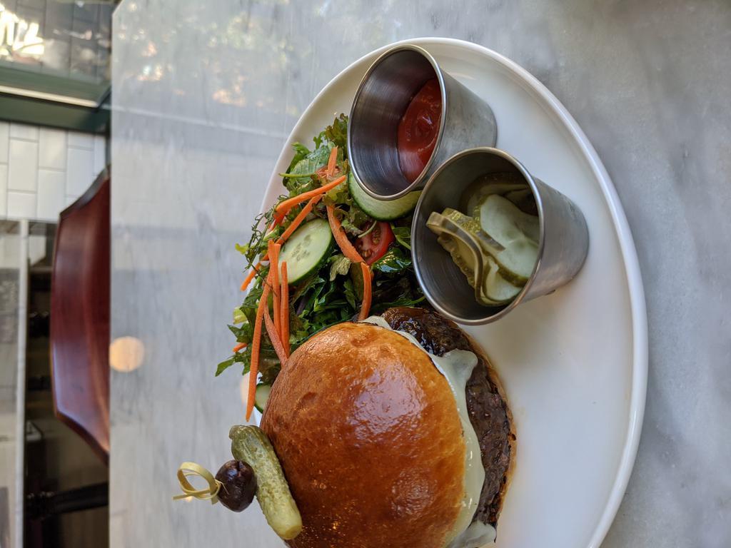 Beef Burger · Beef Burger with Gruyère, red onion marmalade, pickles 