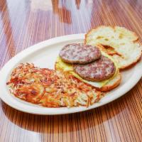 Sausage, Egg, & Cheese Croissant Breakfast · Served on a flaky French pastry.