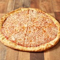 Cheese Pizza · New York style thin-crust and baked on a stone.