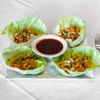 18. Chicken Lettuce Wrap  · 3 pieces. Filled wrap made from lettuce. 