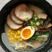 Miso Ramen  · Egg noodles in miso based soup with pork belly, egg and vegetables
